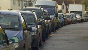 Cars parked near Torbay Hospital