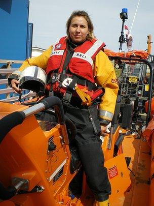 Leesa Espley at Hunstanton lifeboat station