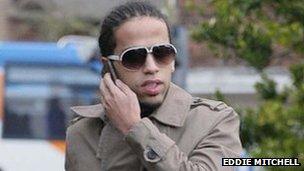 Aggro Santos appearing at Chichester Crown Court on 5 January 2012