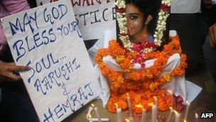 A candle-light vigil for Aarushi Talwar in Jan 2008