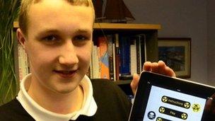 Michael Lawrie with iPad