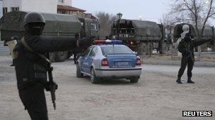 Security forces in Zhanaozen (17 December)
