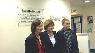 Fraser Sneddon, Nicola Sturgeon and Lesley Ross