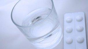 Aspirin and a glass of water