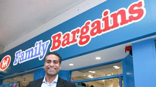 Hussein Lalani outside a Family Bargains store