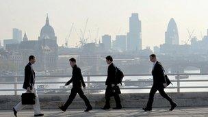 Commuters on London Bridge