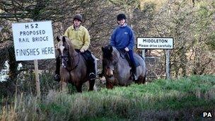 Horse riders in Middleton, Warwickshire