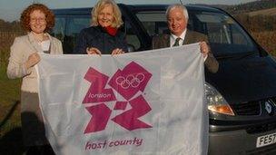 Anna Tomkins from Visit Surrey, Denise Saliagopoulos from Surrey County Council and Denis Bone from Roadrunners Gatwick