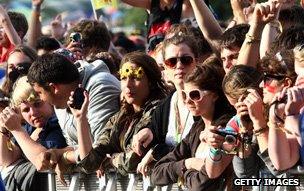 Festival crowd with cameras and camera-phones