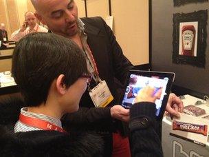 Blippar is demoed on an iPad at CES