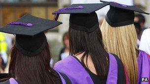 Students graduating from university