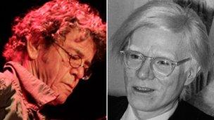 Lou Reed (left) of The Velvet Underground and Andy Warhol