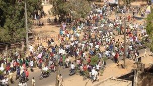 Protesters marching in Kano. Photo: Jihad Jaafar