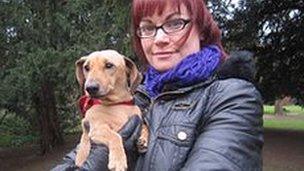 Carrie Daniel and dachshund