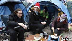 Protesters on Christmas Day