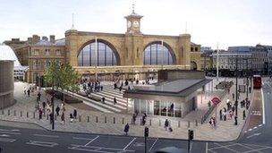 Illustration of the new public square at King's Cross