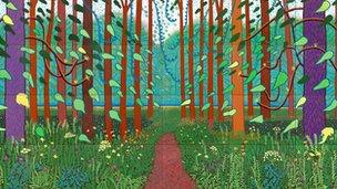 The Arrival of Spring in Woldgate, East Yorkshire in 2011 (twenty eleven) by David Hockney