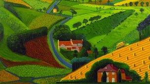 The Road across the Wolds, 1997 by David Hockney