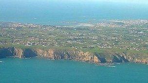 Guernsey aerial view from the south