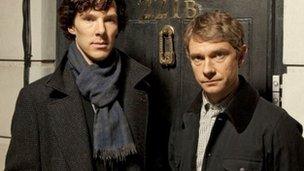 Benedict Cumberbatch and Martin Freeman in Sherlock