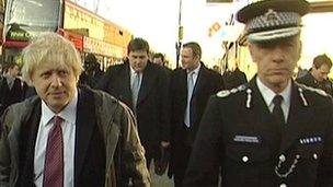 Boris Johnson and Met Police Commissioner Bernard Hogan-Howe