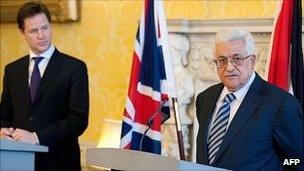 Nick Clegg and Mahmoud Abbas