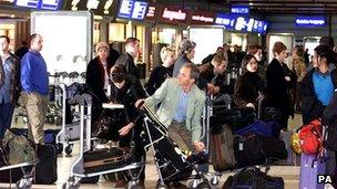 Passengers at Luton Airport