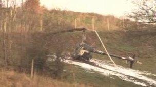 Crashed helicopter