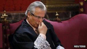 Baltasar Garzon in the dock in Madrid, 17 January