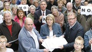 Protesters against the homes in Weddington - Ted Cottrell