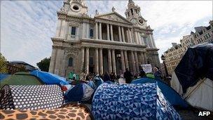 Occupy London camp outside St Paul's Cathedral