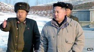 New leader Kim Jong-un visits construction site on 12 January 2012 (image via KCNA)