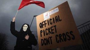 Protestor outside Port Sunlight