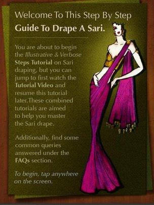 An application showing how to tie saris