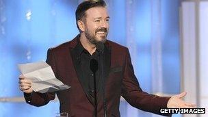 Ricky Gervais at the Golden Globes