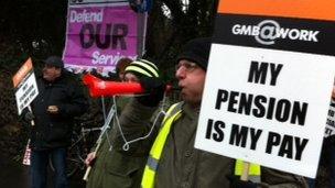 Strikers at Unilever's Colman's plant in Norwich