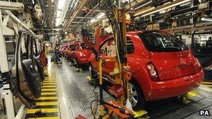 Nissan production line in Sunderland