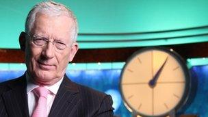 Nick Hewer on the set of Countdown