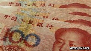 Mainland China 100 Yuan notes