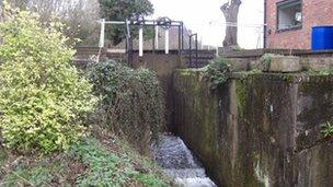 Sluice gate at Tetsill Mill