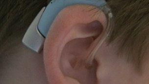 Child's ear and hearing aid