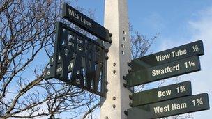 Signpost near Olympic site