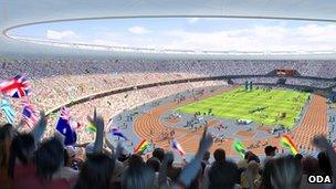 Artist impression of Olympic Stadium