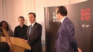 David Cameron and businesspeople