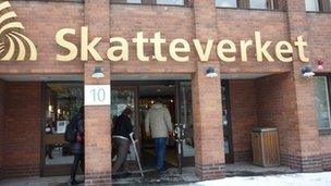Entrance to Skatteverket, Sweden's tax authority