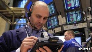 Trader at the New York Stock Exchange