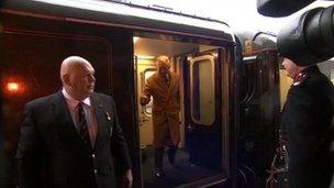 Prince of Wales arriving at Kirkgate station, Wakefield.