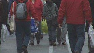 Islanders walking in King Street