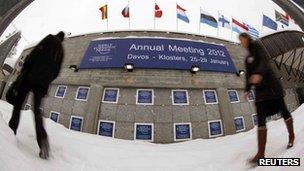 Delegates arrive at Davos