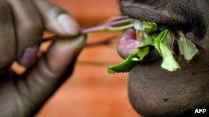 A man chewing khat